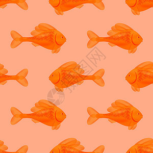 无缝橙色鱼纹图片