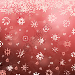 冬季雪花红色花纹图片
