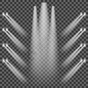 白色聚光灯一套射线光束剧院灰色工作室派对墙纸插图娱乐照明图片