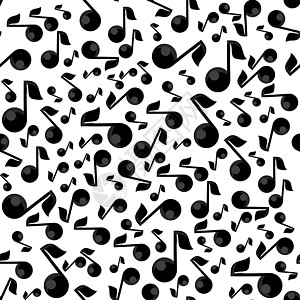 音符无缝模式白色音乐圆圈网络声学插图旋律转盘立体声黑色图片