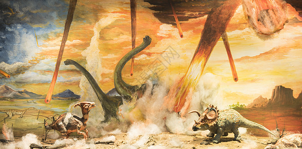恐龙捕食者天空化石小行星博物馆侏罗纪爬虫怪物灭绝场景图片