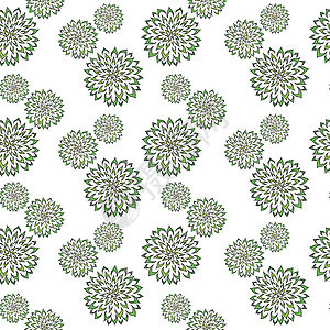 抽象矢量图案与手绘绿色花朵 用于纺织品包装纸壁纸废料预订贺卡背景图片