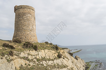 Guadalmesi望台 西班牙卡迪兹海峡自然公园蓝色日光海峡考古学风景海洋天空历史废墟历史性图片