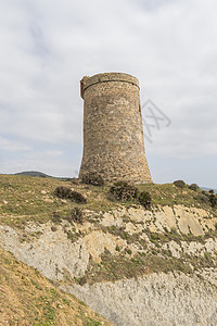 Guadalmesi望台 西班牙卡迪兹海峡自然公园历史时间废墟蓝色海洋风景考古学海峡日光历史性图片