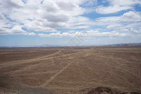 Nazca沙漠线蓝色干旱天空文化地标旅行高度艺术假期旅游图片