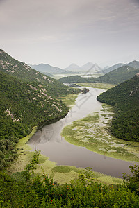 黑山Skadar湖地平线爬坡蓝色海岸线场景植物风景阳光公园天空图片