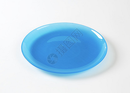 平蓝玻璃沙拉盘轿跑车板玻璃餐具蓝色圆形餐盘沙拉盘图片