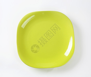 黄绿色绿方板正方形高架陶器制品淡绿色餐具点心盘陶瓷图片