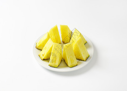 新鲜菠萝网绿色异国楔子食物黄色水果小吃热带盘子情调图片