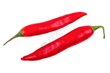 白色背景的红辣椒工作室辣椒烹饪绿色厨房食物胡椒蔬菜香料图片