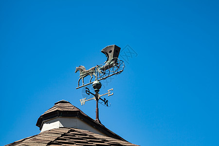 气象韦风轮子罗盘建筑运输建筑学蓝色天空金属天气叶片图片