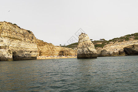 Benagil海滩洞穴 葡萄牙阿尔加夫石头荒野反射海景海岸线晴天地标海岸旅行日落图片