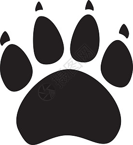 白色背景上动物足迹的黑色轮廓 猫和狗爪图标脚步地面插图脚印荒野装饰品脚趾卡通片野生动物打印图片