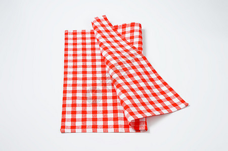 和红白餐巾白色桌布纺织品餐巾纸棉布织物检查红色折叠图片