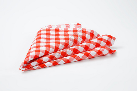 和红白餐巾折叠红色餐巾纸纺织品棉布桌布检查织物白色图片