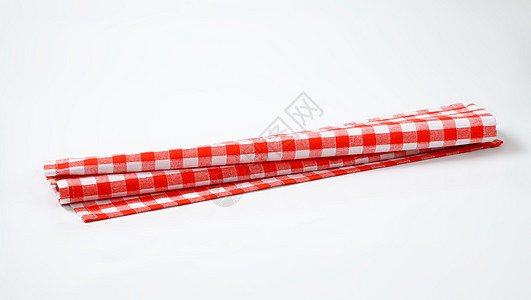 和红白餐巾纺织品白色红色织物餐巾纸棉布检查折叠桌布图片