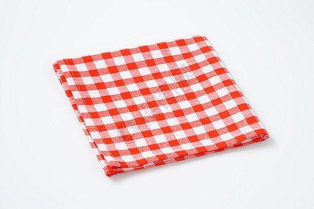 和红白餐巾折叠桌布纺织品织物红色餐巾纸白色检查棉布图片