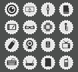 小工具简单图标电子游戏手机相机电话耳机视频麦克风桌面药片照片图片