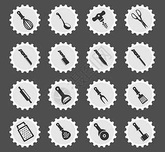 厨房工具图标集图片