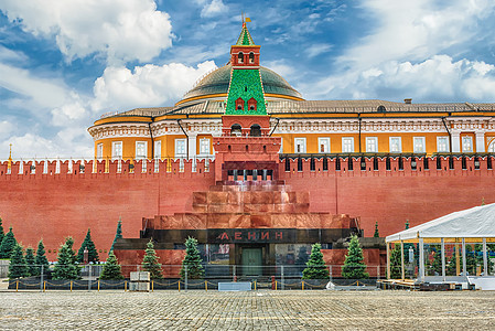 Lenin俄罗斯莫斯科红广场标志性里程碑正方形博物馆建筑旅游中心天空晴天首都纪念碑蓝色图片