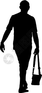 白色背景上的黑色剪影男子站立人男性公司人士插图冒充套装商业艺术身体衬衫图片