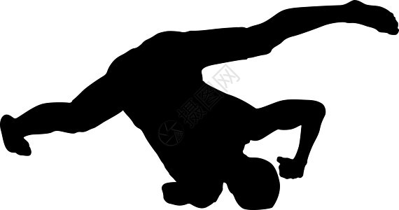 在白色背景上的黑色剪影霹雳舞者杂技体操有氧运动成人青少年力量活动男性文化舞蹈家图片
