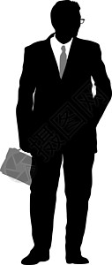 在白色背景上打领带的西装剪影商务人士 它制作图案矢量工作戏服男性衣服套装员工商务衬衫工人绅士图片