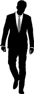 在白色背景上打领带的西装剪影商务人士 它制作图案矢量老板男性商务工作员工衣服衬衫套装成人绅士图片