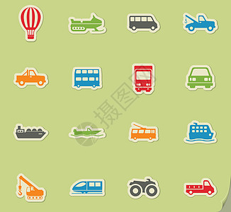 运输简单的图标起重机空气拖车巴士摩托车车辆油船电视面包车气球图片