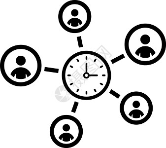 效率管理图标 平面设计人物经理概念日程生意人时间员工观念插图时钟背景图片