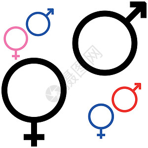 男性和女性性别符号 象征火星和金星插画