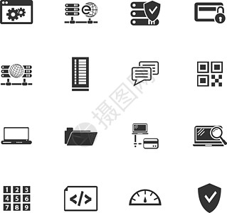 互联网服务器网络图标 se密码安全计算速率全球技术代码托管商业二维码图片