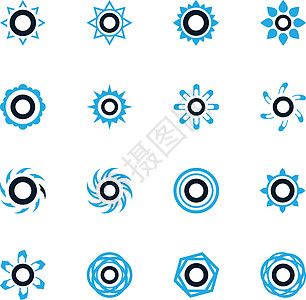 一套太阳图标绘画气象日光阳光天空网络标识射线气候圆圈图片