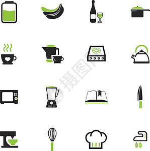 食物和厨房图标 se杯子用具茶壶帽子勺子搅拌机餐厅轮毂混合器美食图片