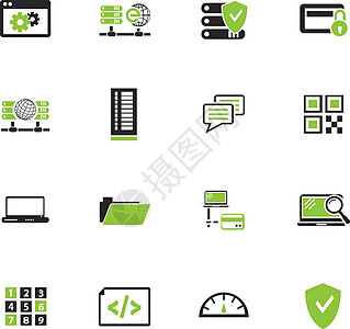 互联网服务器网络图标 se密码办公室速率托管商业技术全球二维码数据文件夹图片