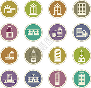 建筑物图标集城市建筑公寓网络商业银行建筑学窗户摩天大楼财产图片