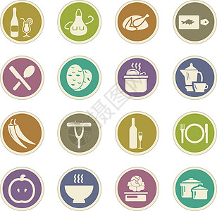 食物和厨房图标 se果汁水果咖啡香肠面包网络烧烤土豆茶壶围裙图片