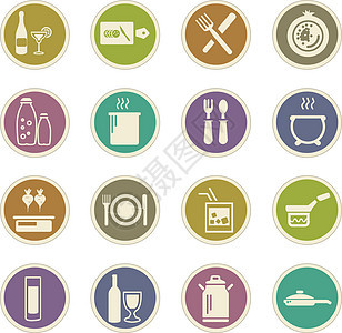 食物和厨房图标 se海鲜插图咖啡午餐啤酒柠檬苏打烹饪香肠一杯酒图片