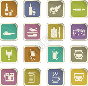 食物和厨房图标 se炊具擀面杖扇子制作者酒杯搅拌机果汁烹饪收藏咖啡图片