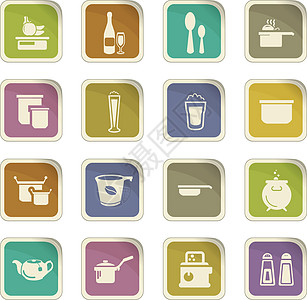 食物和厨房图标 se盘子咖啡菜单面包平底锅按钮胡椒厨师啤酒烹饪图片