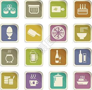 食物和厨房图标 se砧板早餐午餐平底锅烹饪厨师插图菜单面包牛奶图片