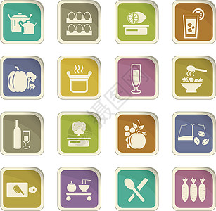 食物和厨房图标 se白色盘子插图收藏用具工具热食餐厅柠檬茶匙图片