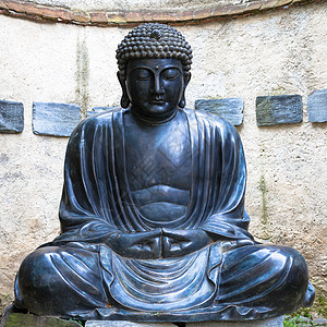 冥想日本佛像古董佛陀佛教徒信仰文化精神雕塑青铜艺术金属图片