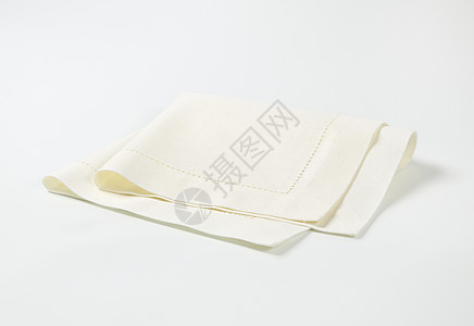白乳色尼普金餐巾纸亚麻白色缝线织物折叠纺织品图片