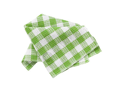 彩斗毛巾厨房折叠棉布检查绿色织物餐巾纸餐巾抹布纺织品图片