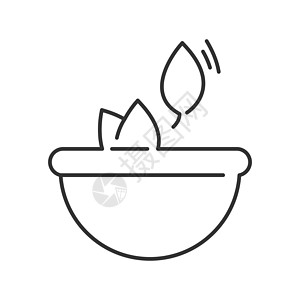 线形图标味道芳香饮食食物蔬菜盒子美食烹饪绿色草本图片