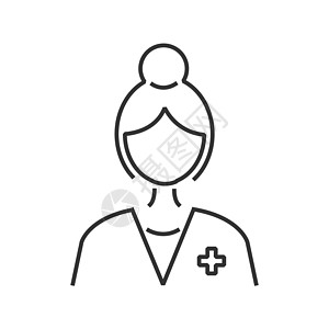 线条图标医生头像图片配置文件医疗黑色职业服务专家女性团队男性框架插图图片
