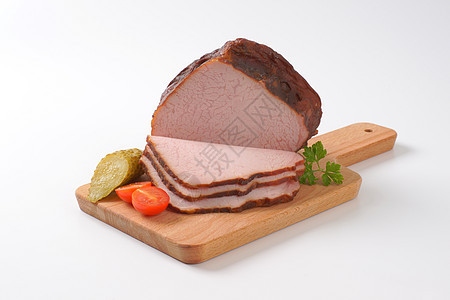 熏猪肉火腿熏制肉制品食物横截面图片