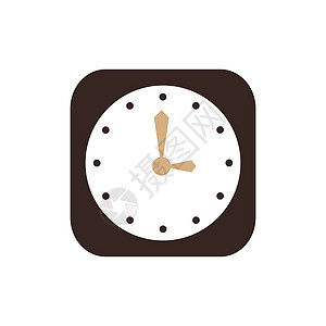 时钟平面图标和徽标矢量棕色科洛图片