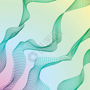 抽象波浪背景网格蓝调曲线蓝色插图液体线条流动议案墙纸图片